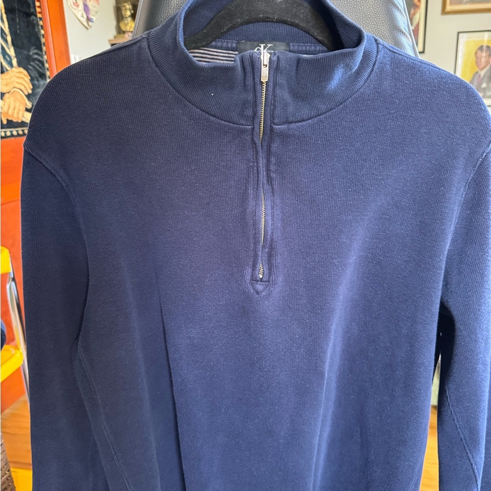 Men's Calvin Klein Navy Half-Zip Sweater